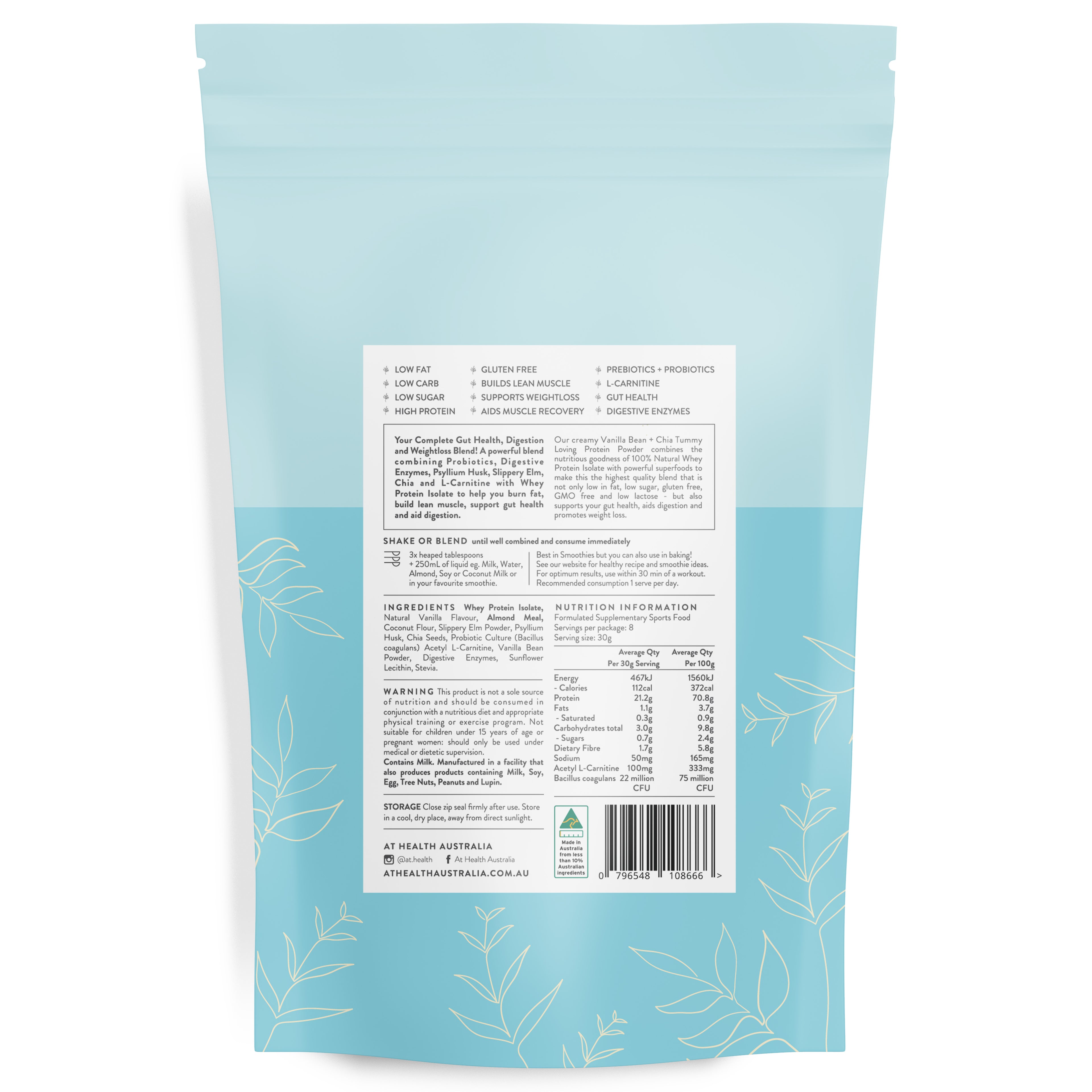 Tummy Loving Lean Protein - Vanilla Bean &amp; Chia