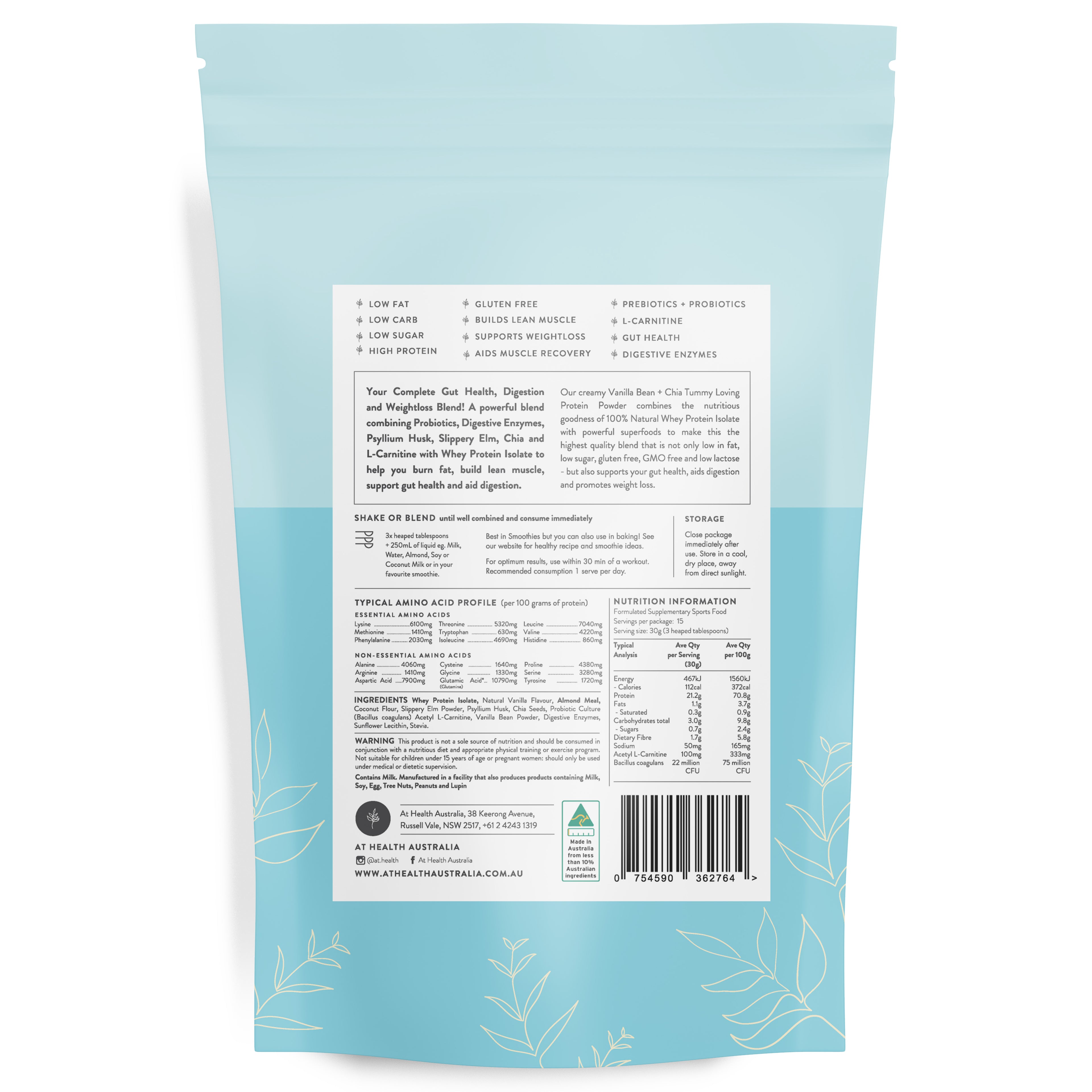 Tummy Loving Lean Protein - Vanilla Bean &amp; Chia