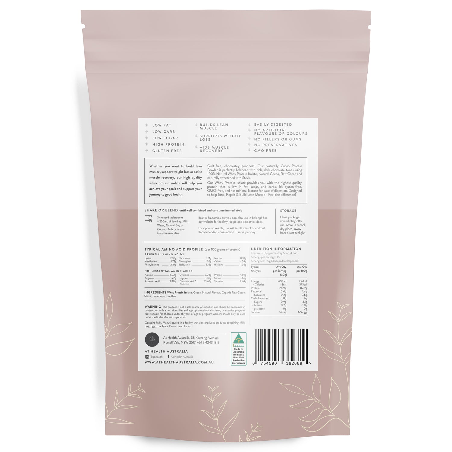 Whey Protein Isolate - Naturally Cacao